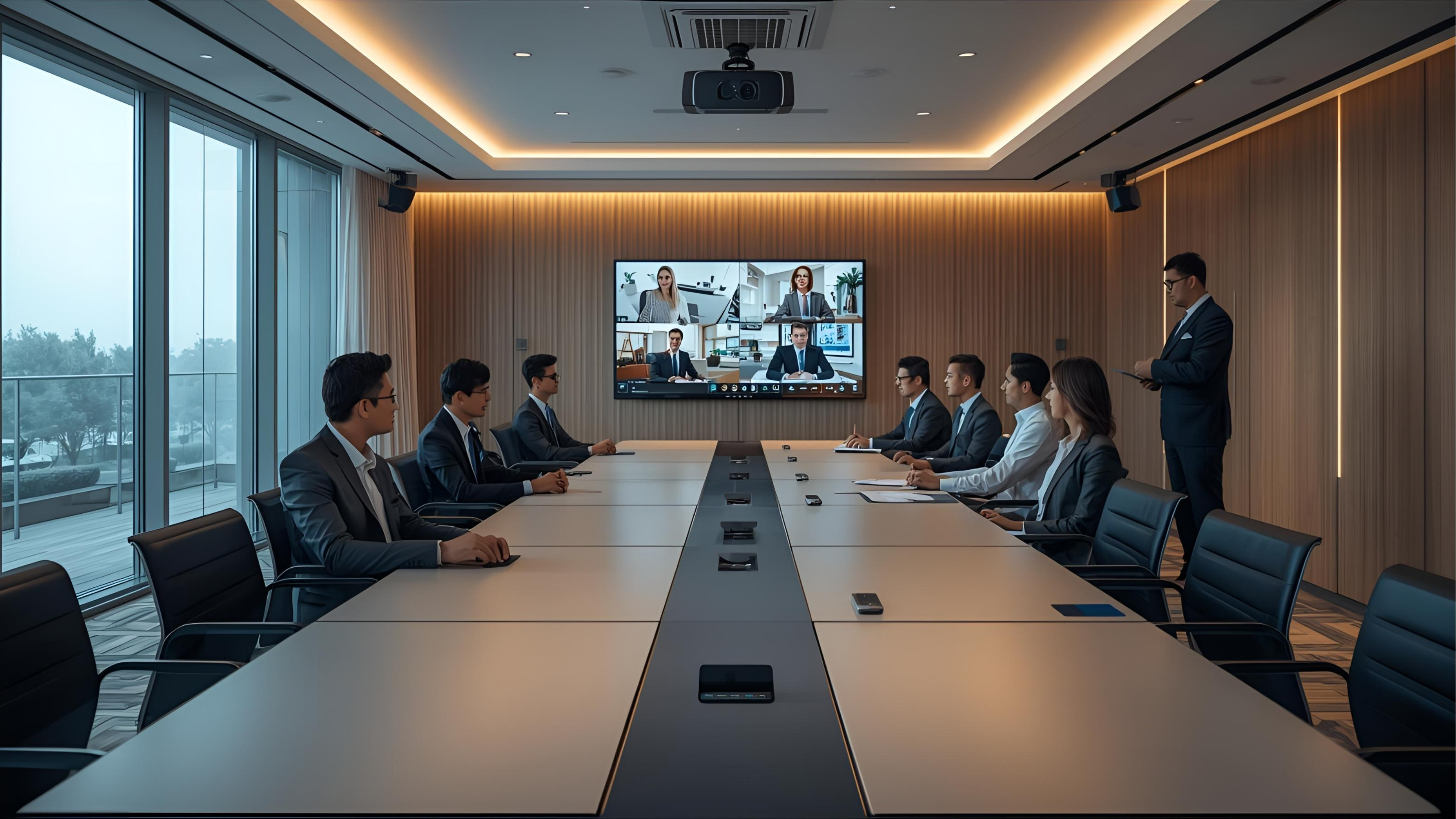 Hybrid town hall using AV-over-IP and broadcast workflows